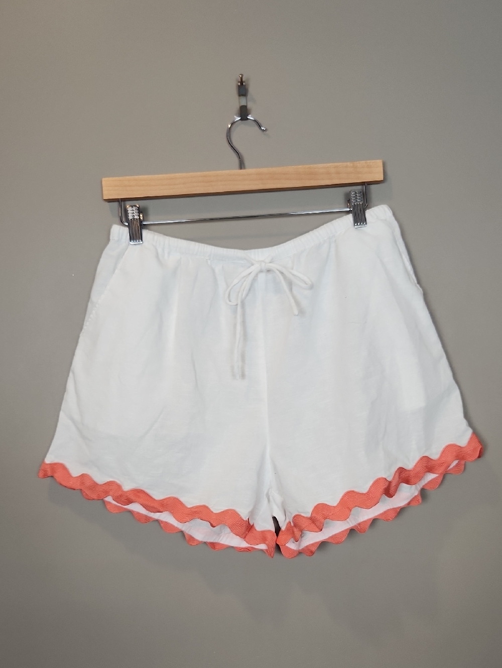 Runaway The Label Harry Shorts White High-Waist Linen Blend Size Medium